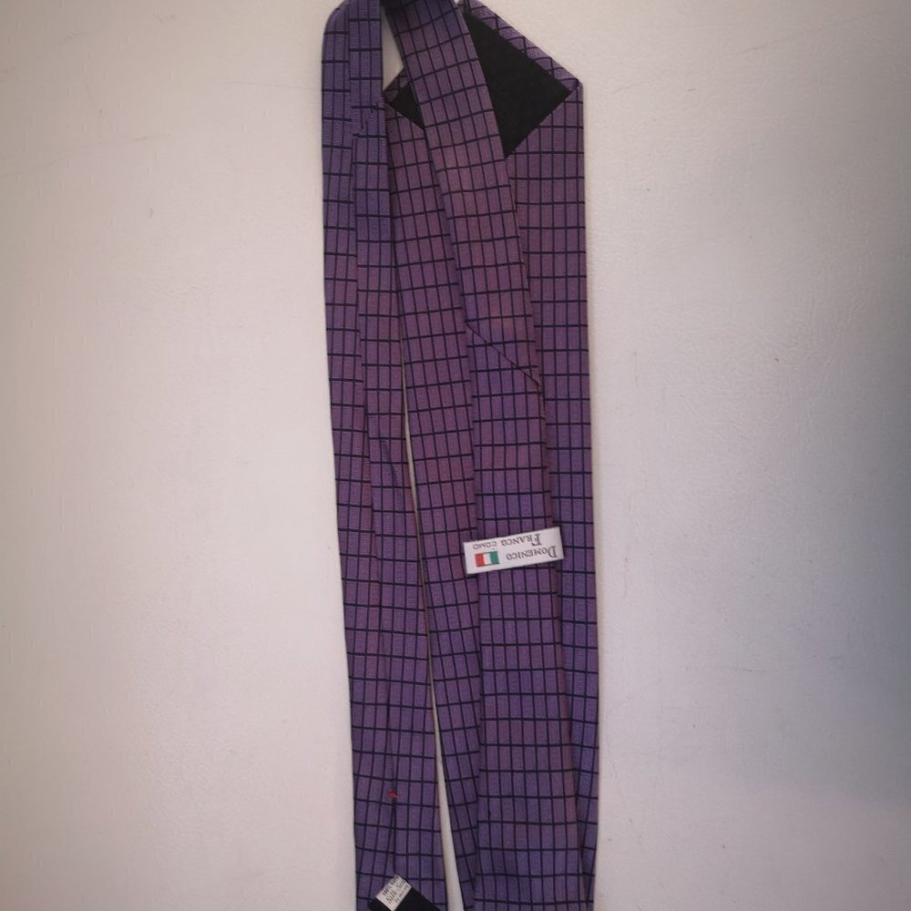 2/$30.00 - Domenico Franco Como Men's 100% Italian Silk Purple & Black Necktie
